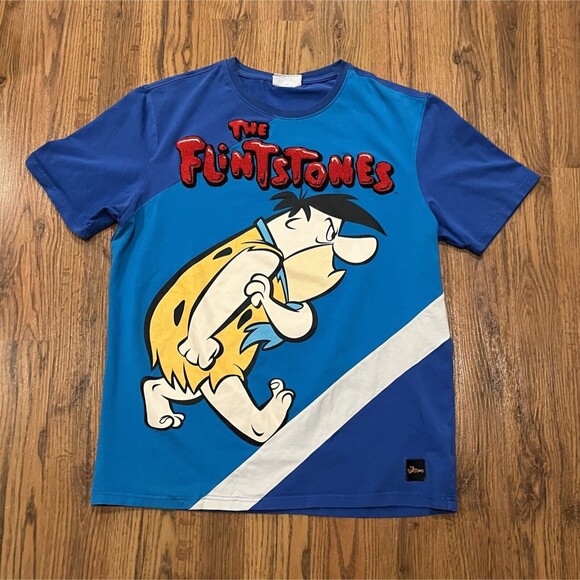 The Flintstones Tee Shirt Mens Large Blue Graphic Adult Blue Fred - Picture 1 of 6